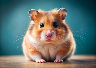 Furious Hamster Glaring, Pet Rodent Showing Anger, Copy Space